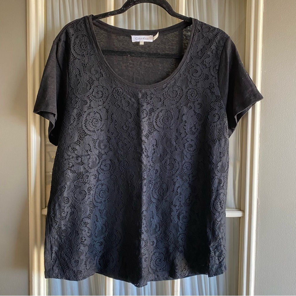 Calvin Klein black lace Tshirt